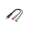 Produktbild: Hama - 200352 Audio-Adapter, 4pol. 3,5-mm-Klinke-Stecker - 2x 3pol. 3,5-mm-Klink