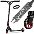 Produktbild: SOKE Stunt Scooter PRO Kick-Scooter mit ABEC 9 Kugellager Tretroller Trick Roller für Erwachsene und Kinder Zweirad Freestyle Cityroller | 2 Räder | Tragkraft 100kg (Schwarz-Rot)