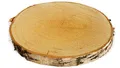 Produktbild: Große Holzscheibe zum Basteln oder Dekorieren - 1 Stück naturbelassene Baumscheibe aus Birkenholz mit 25 - 30 cm Durchmesser - runde Holz Birkenscheibe als Deko Holzplatte Holzdeko