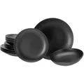 Produktbild: Creatable Tafelservice Magic Black, Schwarz, Keramik, 12-teilig, lebensmittelecht, stapelbar, Essen & Trinken, Geschirr, Geschirr-Sets, Tafelservice