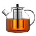 Produktbild: Ehugos Glas Teekanne, 1500ml Kochfeld Safe Tee Wasserkocher mit Infuser Borosilikatglas Wasser Krug Klare Teekanne für lose Blatt Tee, heißes/eisiges Wasser, Saft Getränk
