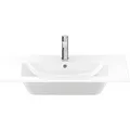 Produktbild: Duravit ME by Starck Möbelwaschtisch, 1 Hahnloch,  Überlauf, mit Hahnlochbank, 830 mm, 23368300001, Farbe: Weiß mit Wondergliss