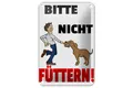Produktbild: Blechschild Hinweis 12x18 cm Tiere Bitte nicht füttern Hund Metall Deko