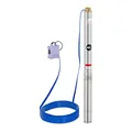 Produktbild: MSW Brunnenpumpe 70 mm / 2,75'' - 3800 l/h - 550 W - 50 m Kabel / 55 m Förderhöhe - Edelstahl, Tiefbrunnenpumpe Tauchpumpe Rohrpumpe