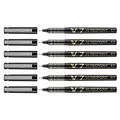 Produktbild: Pilot Hi-Tecpoint V7 Tintenroller, mittlere Spitze, Schwarz, 6 Stück