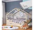 Produktbild: Bellabino Hausbett Bela (Kinderbett 90x200 cm, mit großer Schublade und Matratze, natur), inkl. Rausfallschutz und Lattenrost, aus Kiefer Massivholz