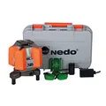 Produktbild: Nedo X-Liner 6 green - Grüner Multilinien-Laser mit horizontaler 360° Laserlinie - zum Nivellieren, Fluchten, Loten und Abtragen rechter Winkel im Innenausbau