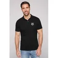 Produktbild: Poloshirt CAMP DAVID, Herren, Gr. L, schwarz, Material: 95% Baumwolle, 5% Elasthan, bedruckt, bestickt, regular fit normal, eingesetzt Rippbündchen, Shirts, mit Elasthan-Anteil