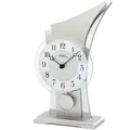 Produktbild: AMS 1138 Tischuhr Quarz mit Pendel golden modern geschwungen mit Glas