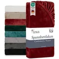 Produktbild: Blumtal Spannbettlaken Spannbettlaken Cashmere Touch - Oeko-TEX zert. Bettlaken, Winter - Plüsch Spannbettlaken aus Mikrofaser rot 180 cm x 200 cm