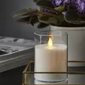Produktbild: LED Kerze Windlicht Twinkle im Glas Echtwachs mechanische Flamme Timer H: 10cm