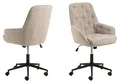 Produktbild: AC Design Furniture Michael Schreibtischstuhl m/Armlehne, Monza Stoff beige, 5 Stern Gestell matt schwarz rau pulverbeschichtet Stahl mit drehfunktion, gasfeder, rautenheftung und weiche bremsrollen