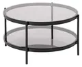 Produktbild: Couchtisch Wohnzimmertisch Sofatisch Metall Rauchglas Schwarz Grau Rund Ø 75 cm
