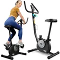 Produktbild: TREX SPORT Heimtrainer Fahrrad TX-250MB JOLT | Mechanisches Fitnessbike | Fahrrad für zuhause bis 100kg mit Pulssensor, 5 Sitzhöhen, stabil | Schwarz