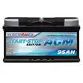 Produktbild: Electronicx AGM Autobatterie 95Ah 12V – 950A EN Start-Stopp Starterbatterie, wartungsfrei, versiegelt, vibrationsfest, Hochleistungsbatterie für KFZ, 95 Ah AGM Batterie, zuverlässig, robust
