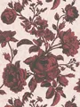 Produktbild: Rosen Tapete Rot-Schwarz im Vintage Zeichen Stil – Rosa, Rot
