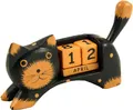 Produktbild: GURU SHOP Holz Kalender - Katze Schwarz, 7x12x3 cm