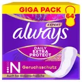 Produktbild: Always Expert Daily Extra Protection Normal Slipeinlagen 64 Stück, Geruchsneutralisierend, Auch Bei Ersten Anzeichen Von Blasenschwäche