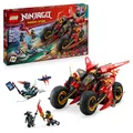 Produktbild: LEGO NINJAGO Ninja-Actionflitzer - 3-in-1-Spielzeug mit 2 Ninja-Bikes, 1 Jet und 6 Minifiguren, einschließlich Kai und Frak - Aufstieg der Drachen Geschenk für Jungen ab 8 Jahren - 71844