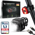 Produktbild: Fahrradbeleuchtung MIVELO CUBE Fahrradlicht Set LED - Akku USB aufladbar wasserd