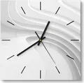 Produktbild: DEQORI Glasuhr 30x30 cm Modern 'Fließende Lamellenlinien' Wanduhr Glas Uhr Design leise