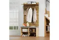 Produktbild: HAUSS SPOLE Garderoben-Set mit Schuhbank, verstellbarem Regal, Kleiderstange und Polster natur, (Schuhbank, Schuhschrank, 1-St., mit Schublade, Regal, Kleiderhaken), Schuhbank mit Polster