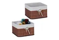 Produktbild: relaxdays Regalkorb Aufbewahrungskorb Set aus Bambus (2 St), Braun, 2er-Pack