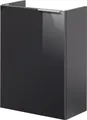Produktbild: Fackelmann KARA Waschbeckenunterschrank schmal Unterschrank für Waschtisch im Gäste-WC (44 cm x 60 cm x 24,3 cm) Türanschlag links SBC Badezimmerschrank hängend in Anthrazit/Schwarz Hochglanz