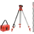 Produktbild: Yato Optisches Nivelliergerät 32-Fach, Bereich 100m, IP54 inkl. Stativ + Messlatte (YT-30553)