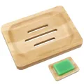 Produktbild: 1 Stück Seifenschale,Soap Holder,Seifenschale mit Ablauf,Naturholz Bambus Seifenschalen,für Seife,Schwämme,11 * 18cm
