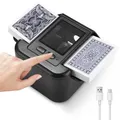 Produktbild: Zofory Automatischer Kartenmischer Geräuscharmer und Wiederaufladbarer Kartenmischer für 2 Kartensätze Mischmaschine 2000mAh, für UNO, Poker, Texas Hold'em Schwarz