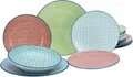 Produktbild: CreaTable Teller-Set Mediterran (12-tlg), 4 Personen, Steinzeug, traditionelle, keramische Motive