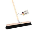 Produktbild: BawiTec Profi Saalbesen Großraumbesen Kunsthaar-Borsten mit stabilem Stiel schwarz-weich (Breite 60cm / Stiel 140cm) Kehrbesen mit Holzstiel Metall-Stielhalter verschraubt für Industrie,Gewerbe ..