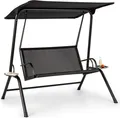 Produktbild: blumfeldt Bel Air Mono Swing Hollywoodschaukel - Stahlrahmen , atmungsaktiv , leichte Reinigung , Mono Relax-Bauweise , Sonnendach , Sitzfläche: 120 x 50 cm (BxT) , Max. Belastung: 160 kg , schwarz