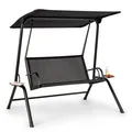 Produktbild: Hollywoodschaukel Garten Schwingsessel Terrassen Schaukelstuhl Dach schwarz