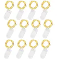 Produktbild: Jsdoin LED Mini Lichterkette mit Batterie, 12x20er Micro Lichterkette außen Batterie, 2M DIY kleine Lichterketten Wasserdicht für Party Hochzeit Weihnachten Beleuchtung Deko (WarmWeiß)