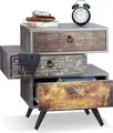 Produktbild: Relaxdays Vintage Kommode m. 3 Schubladen, Betonoptik Beistellschrank, Shabby Schublade m. Griff, HBT: 60x60x40 cm, grau