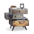 Produktbild: Relaxdays Vintage Kommode m. 3 Schubladen, Betonoptik Beistellschrank, Shabby Schublade m. Griff, HBT: 60x60x40 cm, grau
