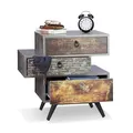 Produktbild: Vintage kommode Beistellschrank im Shabby Chic Modernes Sideboard grau MDF
