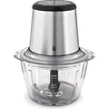 Produktbild: WMF Kult X Edition Zerkleinerer elektrisch mit Glasbehälter, 320 W, 2 Geschwindigkeitsstufen, großer Mixbehälter, cromargan matt - Silber/Schwarz/Transparent