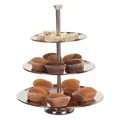 Produktbild: Metall Servierregal Servierständer Etagere Ständer Silber rund 3 Etagen Ø25cm