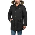 Produktbild: INDICODE IDPulsoor Herren Winterjacke Parka Mantel gefüttert mit Teddy-Futter Fellkapuze Pattentaschen Baumwollmischung Regular fit - Schwarz - L