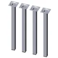 Produktbild: DIY Element System Möbelfuß eckig – Vierkant-Metallfuß, ideal als Tischbein für die Gestaltung individueller Möbelstücke – 25 x 25 mm, Länge 400 mm, Chrom