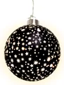 Produktbild: 1.10 LED Kugel STERNE zum hängen - Ø 12 cm - Timer / warmweiß - Farbe: schwarz