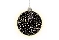 Produktbild: Spetebo LED Dekofigur Weihnachts Glaskugel Sterne schwarz matt, Batterie betrieben, LED fest integriert, warm weiß, mit Timer Funktion