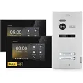Produktbild: HD Video Türsprechanlage mit Smartphone App für 2 Familienhaus, 2x Monitor, Balter EVO HD WLAN Silber/Schwarz