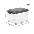 Produktbild: ROTHO ROLLBOX MIT DECKEL 57 LITER MIT 6 ROLLEN ANTHRAZIT NEU