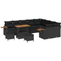 Produktbild: vidaXL Gartensofa-Set mit Kissen 12 Stk Schwarz 3363214