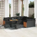 Produktbild: vidaXL Gartensofa-set mit Kissen 12 pcs Schwarz