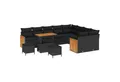 Produktbild: vidaXL Loungesofa Gartensofa-set mit Kissen 12 pcs Schwarz, 12 Teile